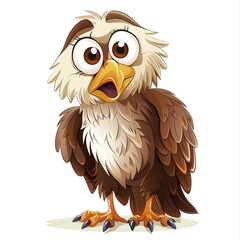 Naklejka premium Eagle Shame emotion fantasy animal cartoon isolated whitebackground