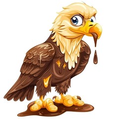 Naklejka premium Eagle slime fantasy animal cartoon isolated whitebackground