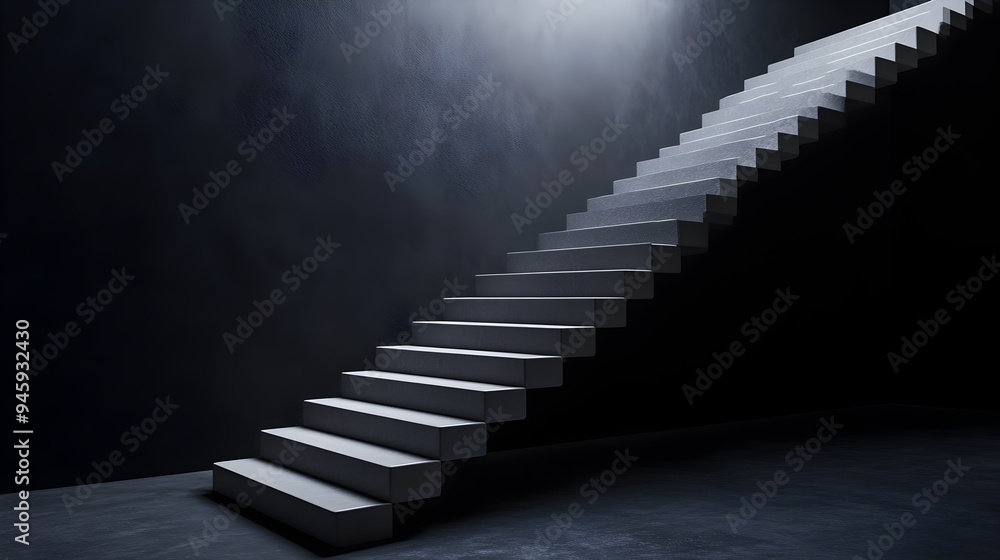 Poster staircase to the unknown a conceptual architectural image depicting a staircase with steps that disa