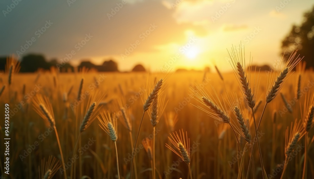 Canvas Prints Golden Harvest  A field of wheat under the setting sun