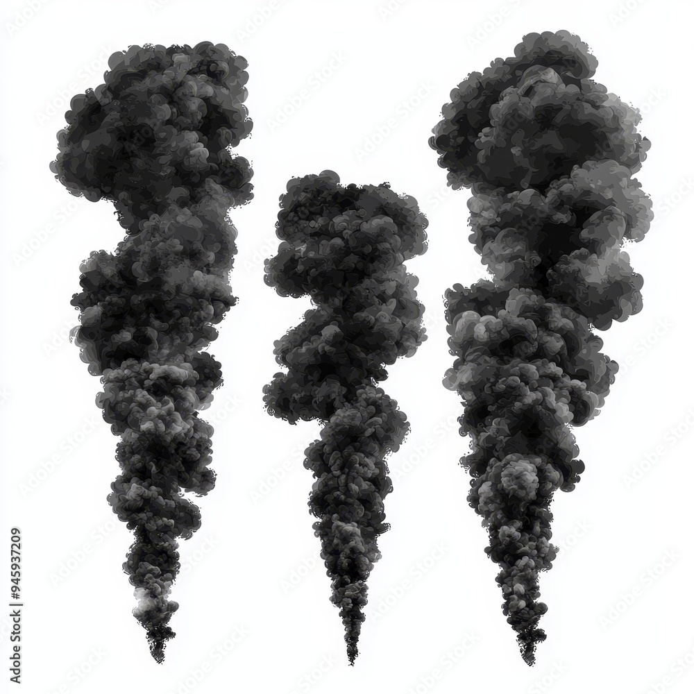 Poster the smoke is abstract black and gray with a soft cloudy image on transparent png.