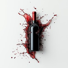 Fototapeta premium wine getting uncorked with wine spraying out.