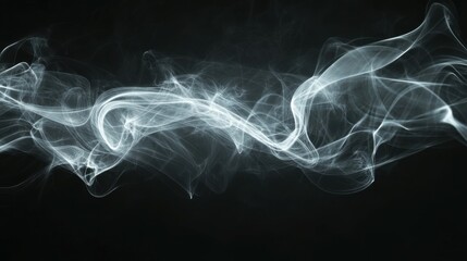 Ethereal swirl of soft smoke trails and light streams creating a mysterious atmosphere against a dark background, evoking a sense of intrigue and wonder.