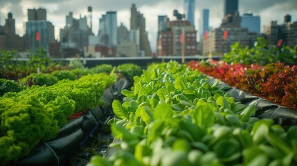 The Potential of Rooftop Farming for Urban Food Production - Innovative Urban Agriculture Solution. AI generated illustration