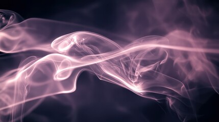 Obraz premium Ethereal swirl of soft smoke trails and light streams creating a mysterious atmosphere against a dark background, evoking a sense of intrigue and wonder.