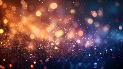 Obraz premium An enchanting abstract background featuring soft bokeh lights in shimmering hues, creating a festive and dreamy atmosphere ideal for creative projects.