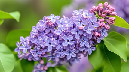 Closeup View of Beautiful Blooming Lilac Shrub Outdoors
