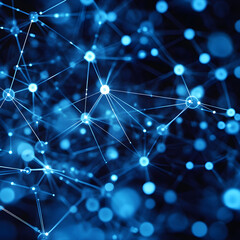 Fototapeta premium Visual showing many blue dots interconnected image