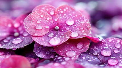   Pink flower with water droplets