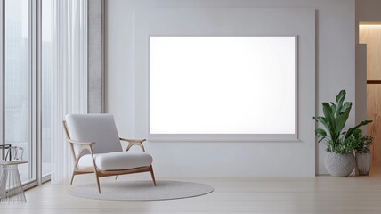 Professional Virtual Meeting with White Screen, Soft Lighting, and Modern Interiors, generative ai.