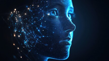 Obraz premium Digital Portrait: Abstract Human Face