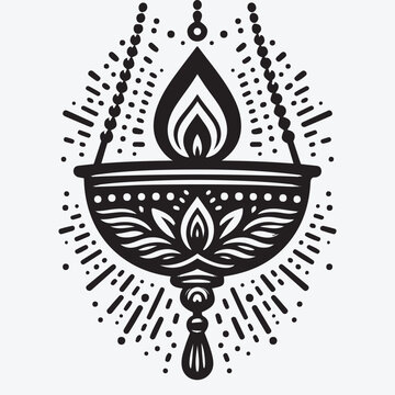 recommend clip art: Diwali Oil Lamp Diya Silhouette Collection Clip Art Vector Illustration