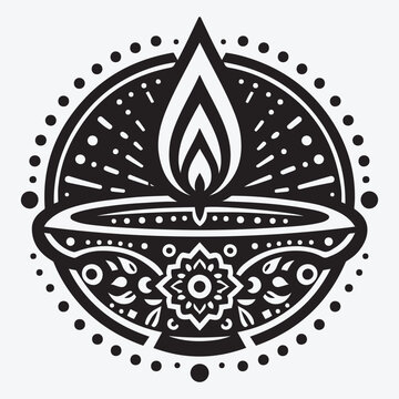 recommend clip art: Diwali Oil Lamp Diya Silhouette Collection Clip Art Vector Illustration