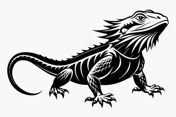 Bearded dragon silhouette vector icon illustration