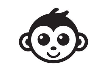 Monkey head silhouette vector