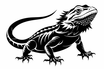 Bearded dragon silhouette vector icon illustration