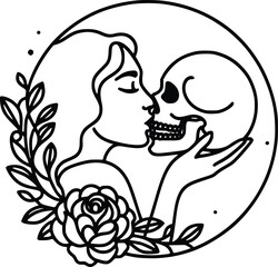 Flower moon svg Flower Skull moon svg