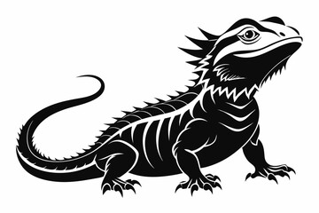 Bearded dragon silhouette vector icon illustration