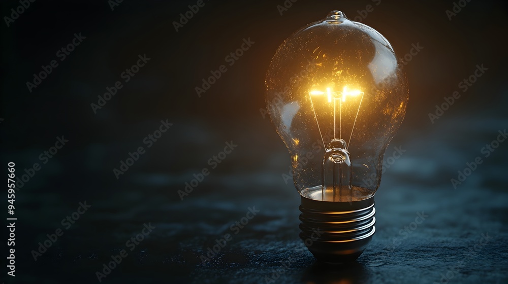 Poster a conceptual image depicting a light bulb that flickers in and out of existence symbolizing the tran