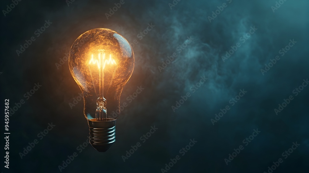 Poster conceptual of a light bulb flickering in and out of existence symbolizing the process of the ever ev