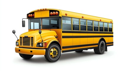 A bright yellow school bus, perfect for educational themes, transportation projects, or child-related illustrations.