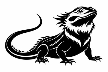 Bearded dragon silhouette vector icon illustration