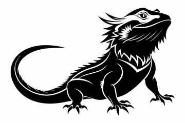 Bearded dragon silhouette vector icon illustration