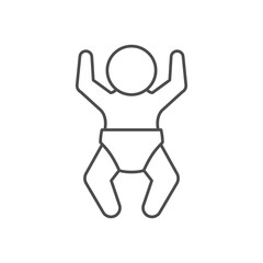 Newborn in diaper line icon