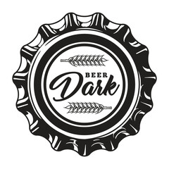 Dark beer vintage label monochrome