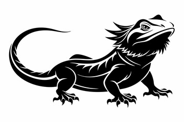 Bearded dragon silhouette vector icon illustration