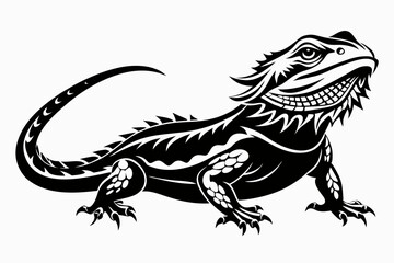 Bearded dragon silhouette vector icon illustration