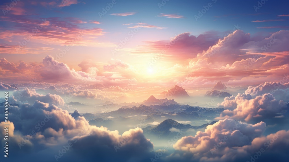 Canvas Prints Sunrise Above the Clouds