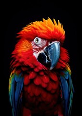 Naklejka premium A colorful parrot portrait animal beak bird.