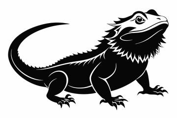 Bearded dragon silhouette vector icon illustration