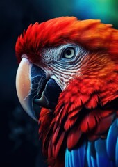 A colorful parrot portrait animal bird beak.