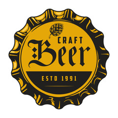 Craft beer colorful vintage logotype