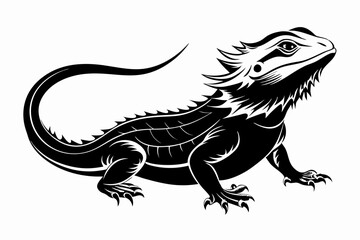 Bearded dragon silhouette vector icon illustration