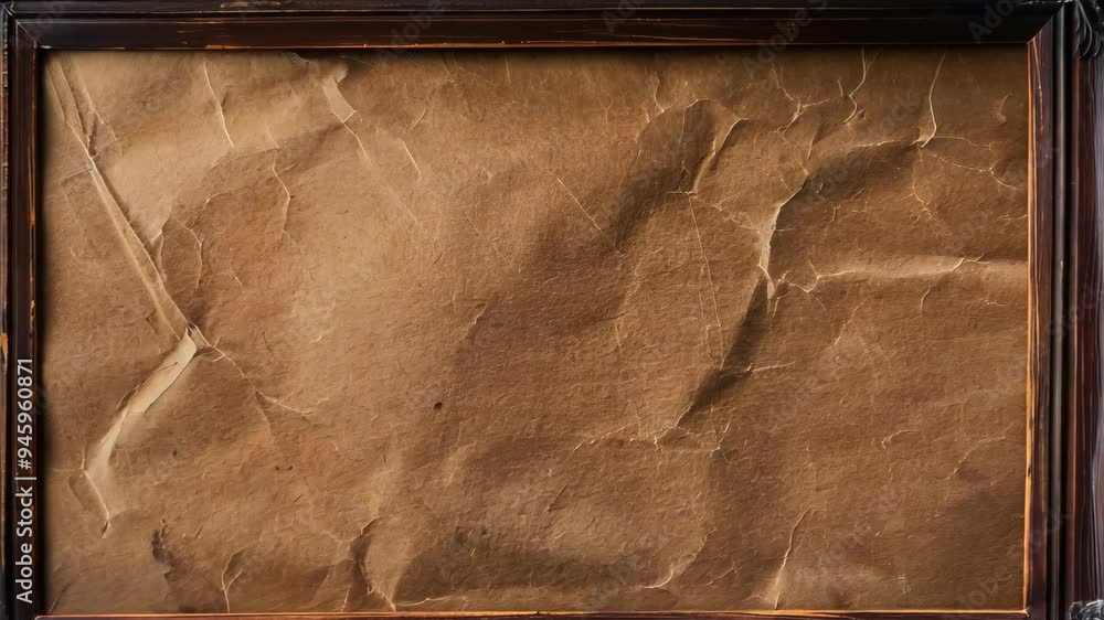 Poster a picture frame holds a simple brown paper, inviting curiosity about its contents. understated prese