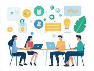 business people working together