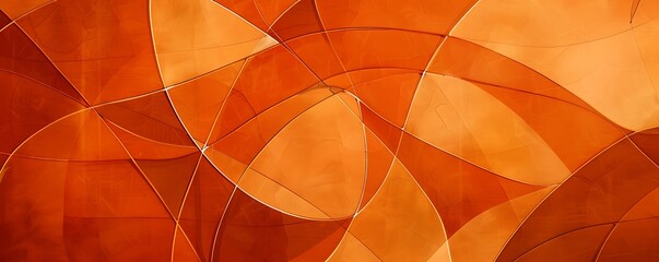 Terracotta orange abstract design featuring intersecting lines and geometric forms, exuding warmth and contemporary style.