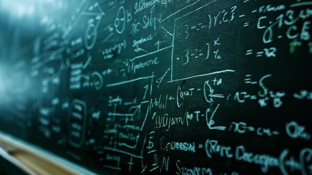 A blackboard displays various writings, positioned near a window that lets in natural light, creating a bright and inspiring atmosphere for creativity and learning.