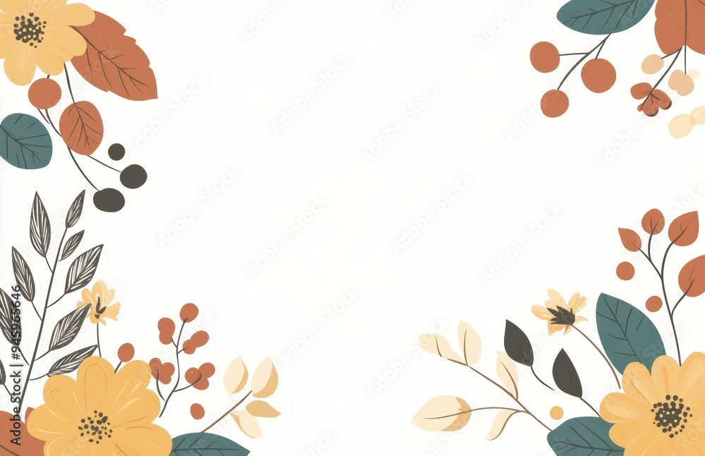 Aufkleber adding a rectangular frame border to a white background makes this illustration look simple and clea
