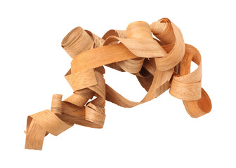Wood shavings sawdust isolated on transparent background