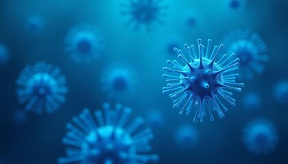 Obraz premium Viral outbreak A microscopic view of a pandemic threat