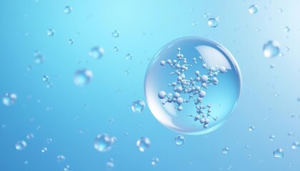 Molecular structure in a droplet of water