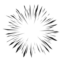 Obraz premium Black comic zoom lines backdrop on white background