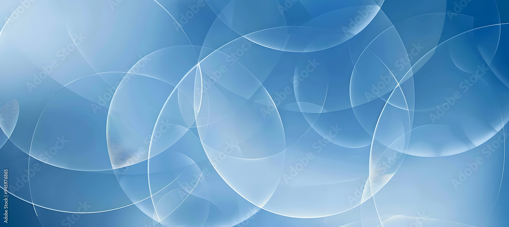 Poster an abstract blue background with intersecting spheres
