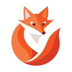 Obraz premium red fox illustration Fox logo. Icon design.