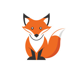 fox cartoon character Fox logo. Icon design.