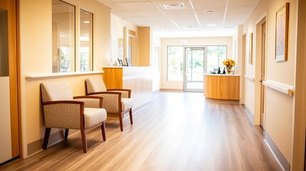 Fototapeta premium Geriatric care center with specialized units for dementia and Alzheimer s patients, elderly care, patient support
